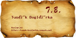 Tusák Boglárka névjegykártya