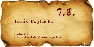Tusák Boglárka névjegykártya